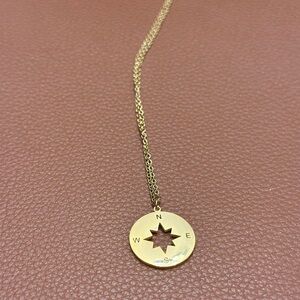 Gold Compass Pendant Necklace